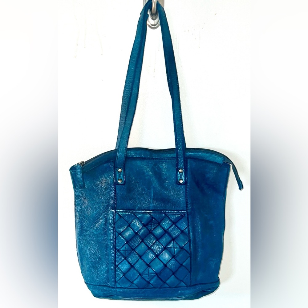 ViLENCA  Holland Blue leather Tote Bag